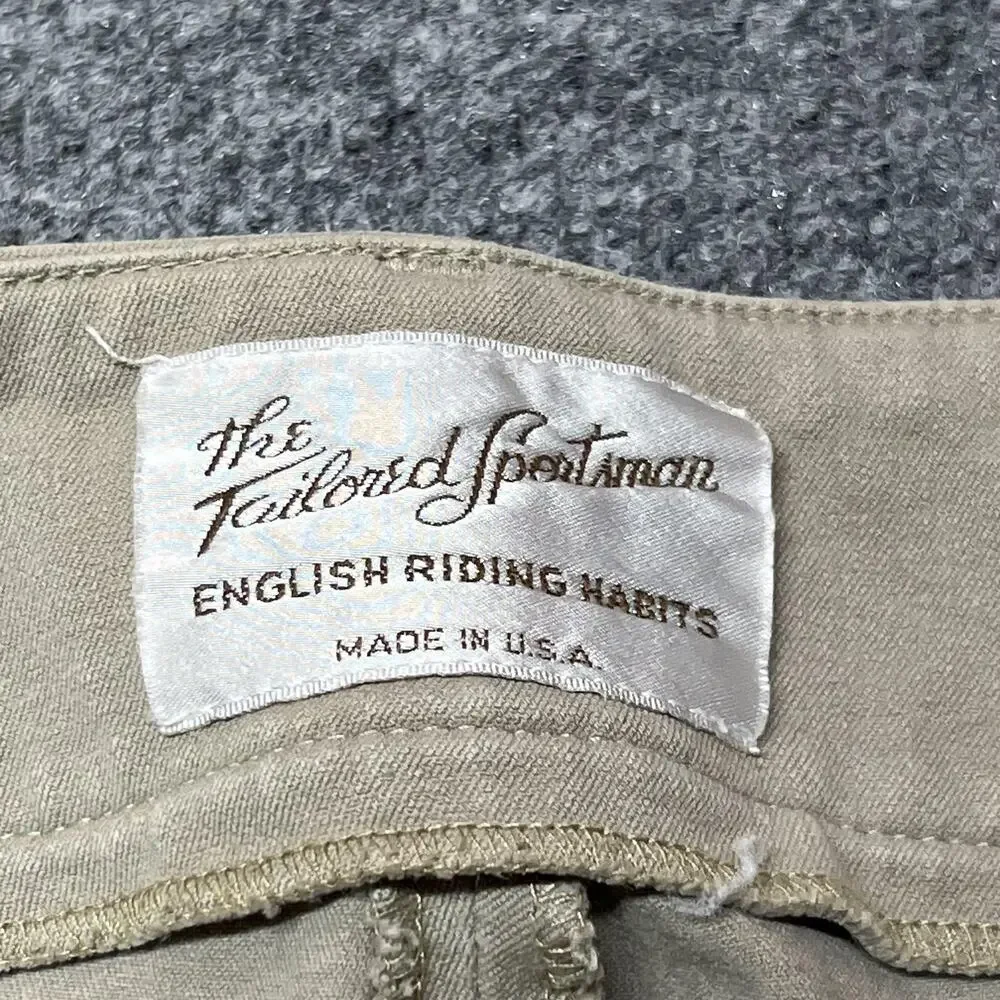 The Tailored Sportsman Pants Womens 26 Beige Riding Knee Patch Breeches Made USA